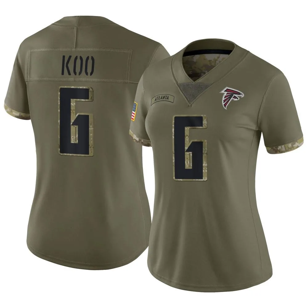 Younghoe Koo Atlanta Falcons Women's Nike 2022 Salute To Service Limited Olive Jersey Younghoe Koo Atlanta Falcons Women's Nike 2022 Salute To Service Limited Olive Jersey