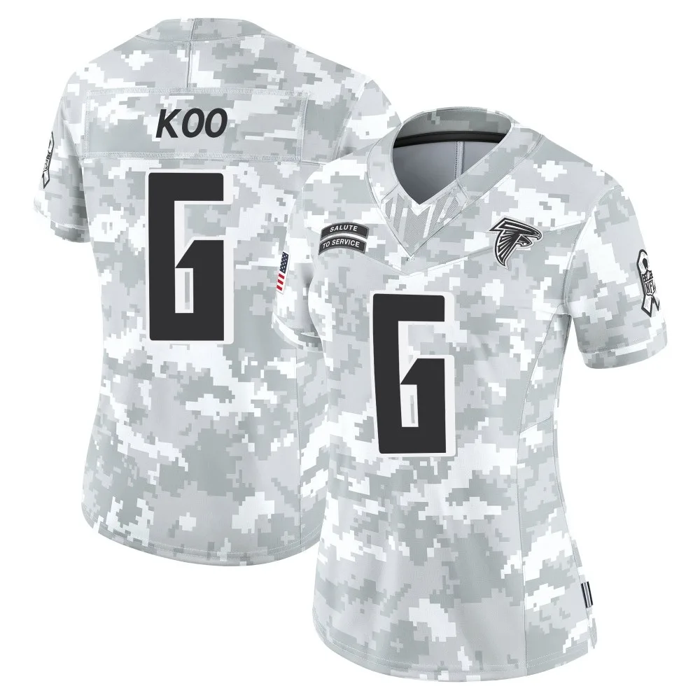 Younghoe Koo Atlanta Falcons Women's Nike 2024 Salute To Service Limited Arctic Camo Jersey Younghoe Koo Atlanta Falcons Women's Nike 2024 Salute To Service Limited Arctic Camo Jersey